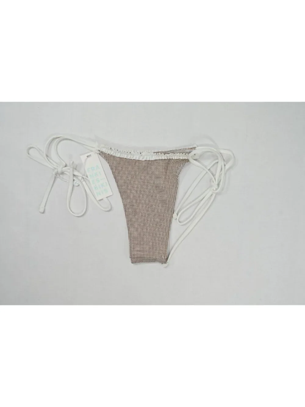 Frankies Bikinis Divine Gingham Bottoms in Brown Gingham
